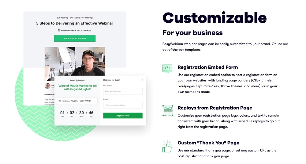 easywebinar ปรับแต่งหน้า
