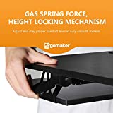 ERGOMAKER ตัวแปลงโต๊ะทำงานแบบยืนปรับความสูงได้ - โต๊ะทำงานแบบตั้งโต๊ะขนาดกว้าง 81 ซม. (32 นิ้ว) - โต๊ะนั่งแบบตั้งโต๊ะแบบนั่งด่วนสำหรับจอภาพสองจอ สีดำ