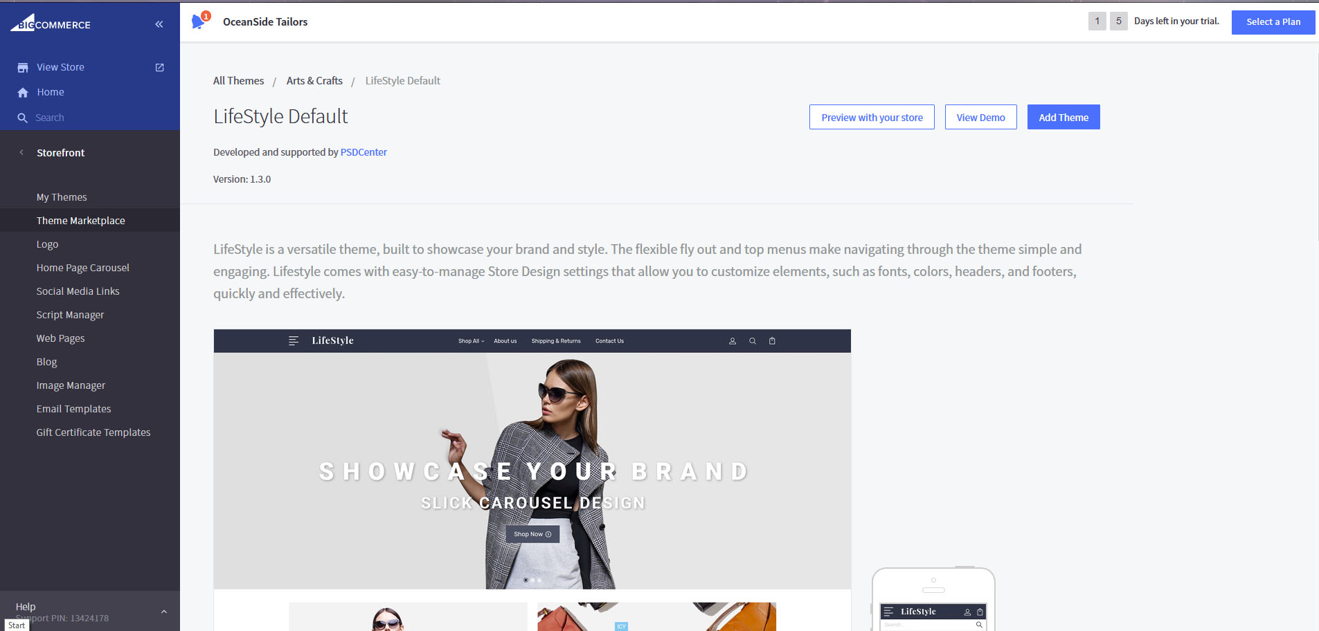 BigCommerce テーマを選択