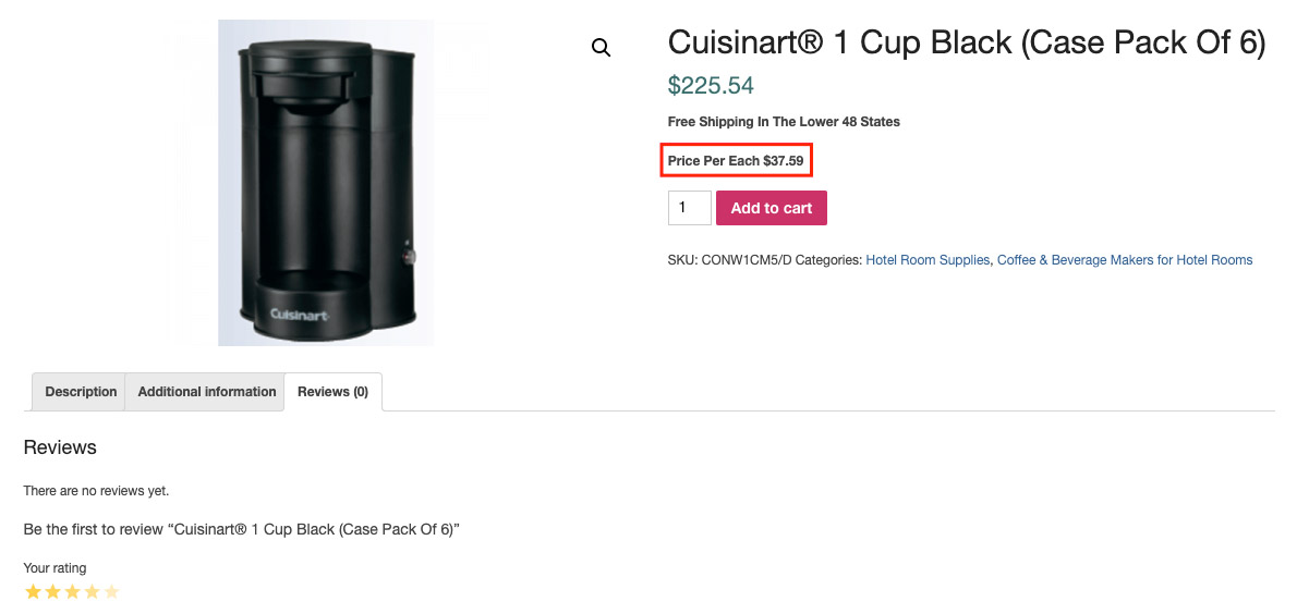 每个自定义功能的价格