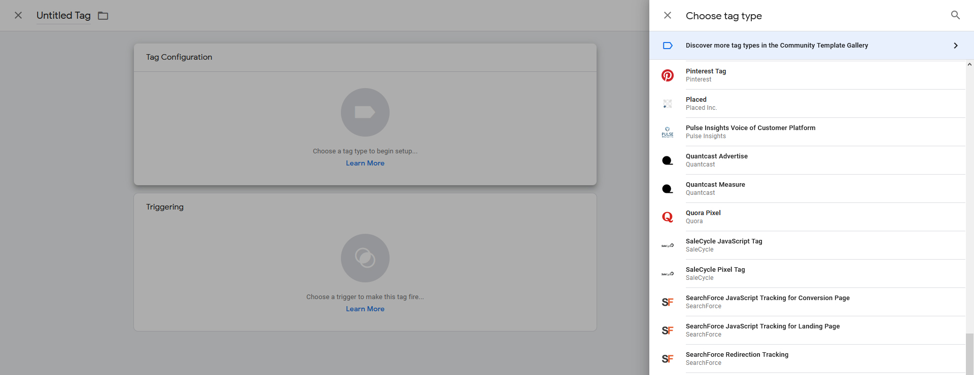 Google Etiketini Seçin