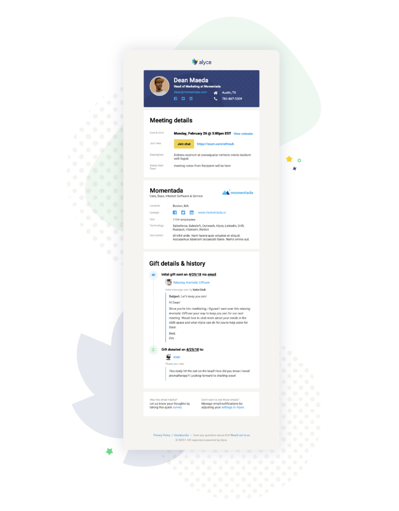 Alyce Assist Helps Salespeople Prepare for Upcoming Calls