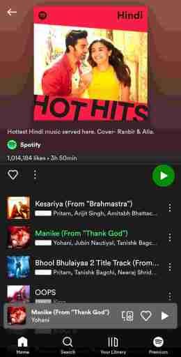 Song Verfügbar zum Anhören auf Spotify, um Songs auf Spotify einzublenden