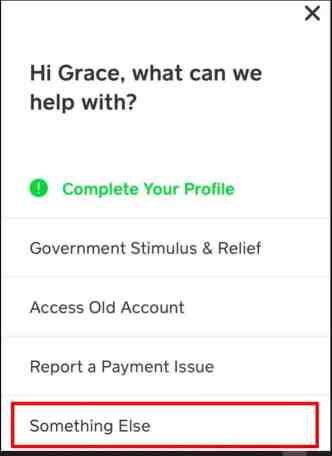Cliquez sur l'option Autre chose pour supprimer le compte de l'application cash