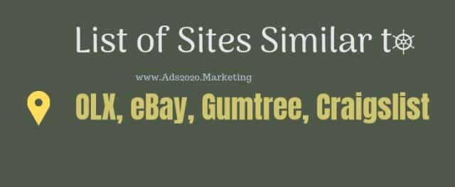 ABD'de OLX, Gumtree, eBay, Craigslist, Backpage'e Benzer 200 Çevrimiçi Reklam Gönderme Sitesi Yeni Başlayanlar için @ads2020.marketing Blogu List of Sites Similar to-OLX-eBay-Gumtree-Craigslist-730x300