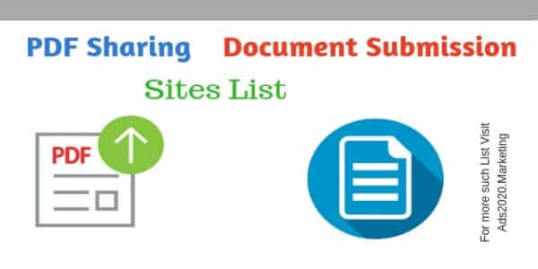 Liste des sites de soumission de PDF et de documents pour le référencement PDF Sharing and Document Submission Sites list for SEO_600x300