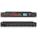 Pyle PCO875 - Acondicionador de secuenciador de alimentación de 10 salidas - 13 Amp 2000 W Rack Mount Pro Audio Digital Power Supply Controller Regulator con lectura de voltaje, protector contra sobretensiones, para uso en cine en casa/estudio - Pyle PCO875