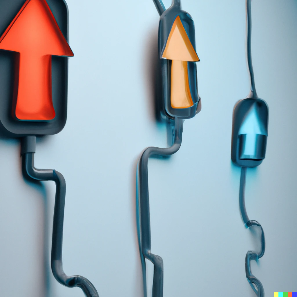 Pfeile gehen nach oben