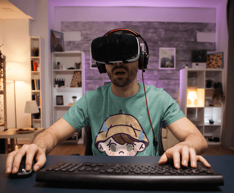 Twitch Streamer w makiecie koszulki z logo awatara