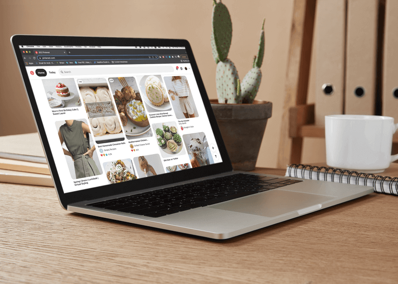 نموذج Macbook يتميز بشبكة Pintrest بأحجام دبابيس مختلفة