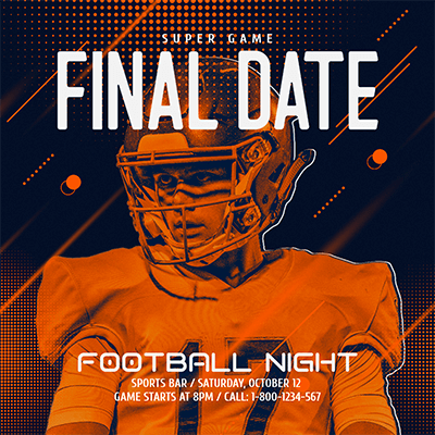 Bir Sports Bar'da Bir Futbol Gecesi Promosyonu İçin Instagram Post Creator