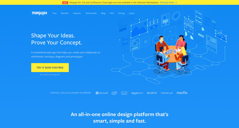 Moqups для вайрфрейминга