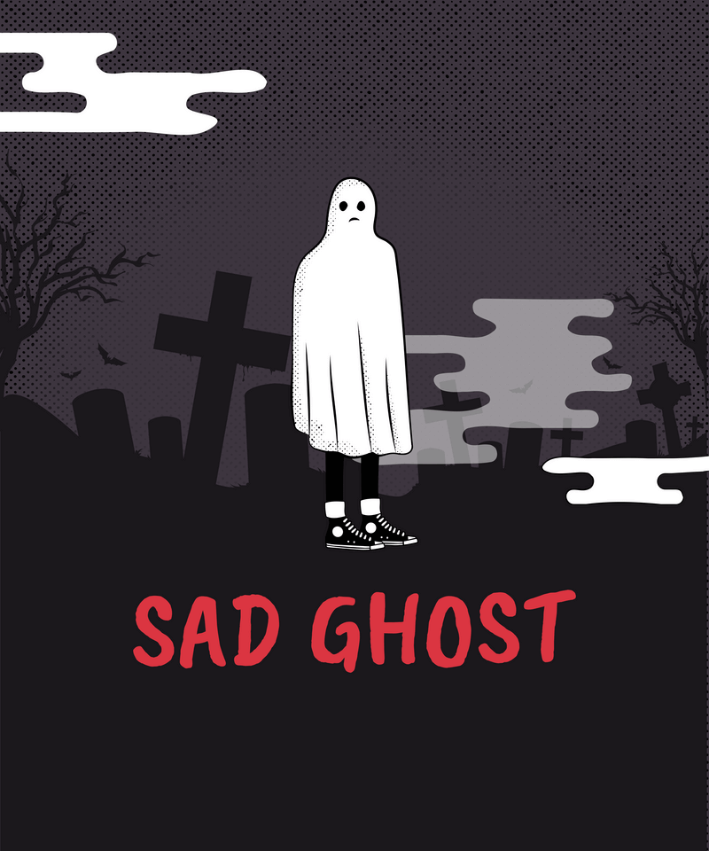 Șablon de design tricou cu fantomă clipart
