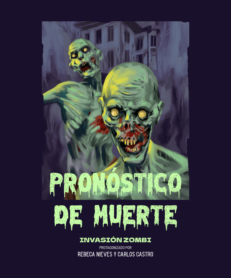 Producător de design de tricouri cu tematică de groază, cu ilustrații de zombie cu textura de pensulă