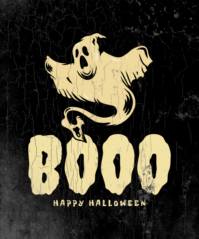 Creator de design de tricou ilustrat cu o fantomă bântuitoare