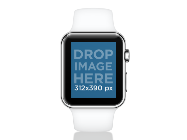 Белый Apple Watch Sport на чистом фоне Placeit Stage Image