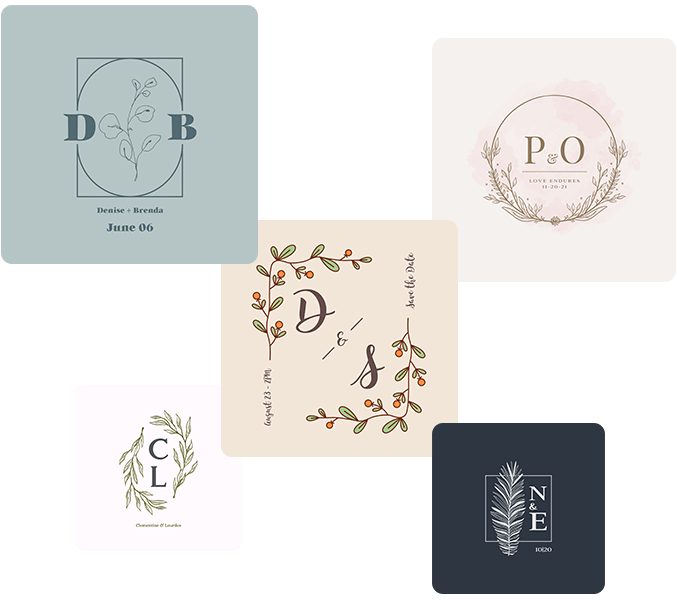 Modelli di monogramma per matrimoni