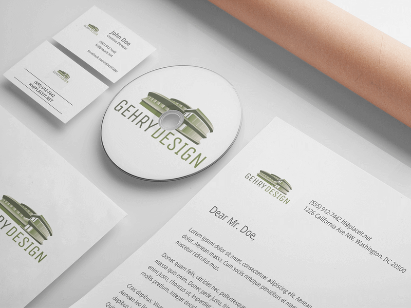 Logo impresso em papel de carta personalizado para um escritório de arquitetura