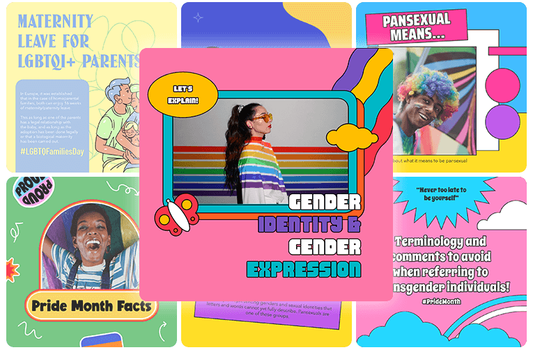 用於共享 lgbtq+ 信息的社交媒體模板