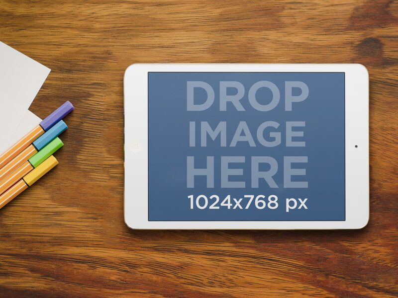 iPad makieta białego iPada Mini w Designer Studio
