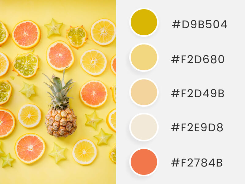 O paletă de culori de vară inspirată de ananas