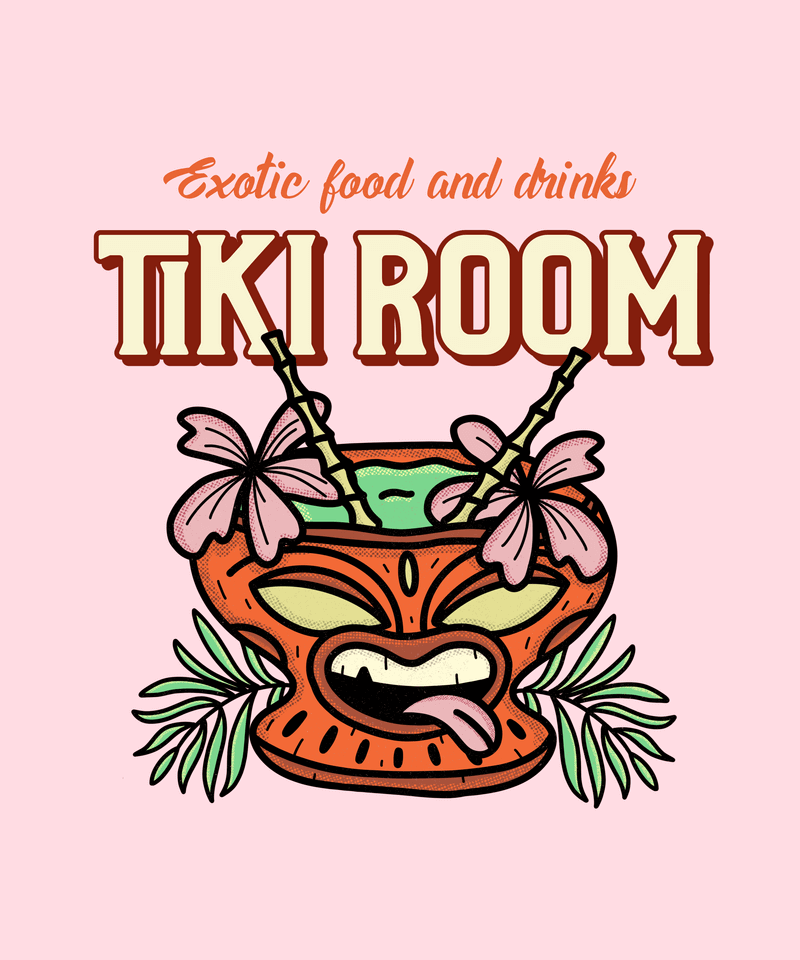 ผู้สร้างการออกแบบเสื้อยืดพร้อมกราฟิกค็อกเทลธีม Tiki