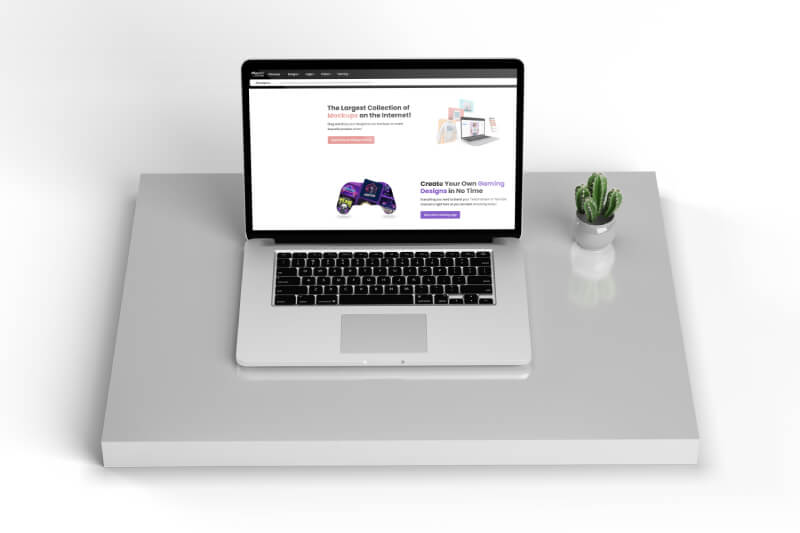 현실적인 노트북 컴퓨터 목업