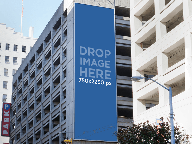 건물에 배너 모형