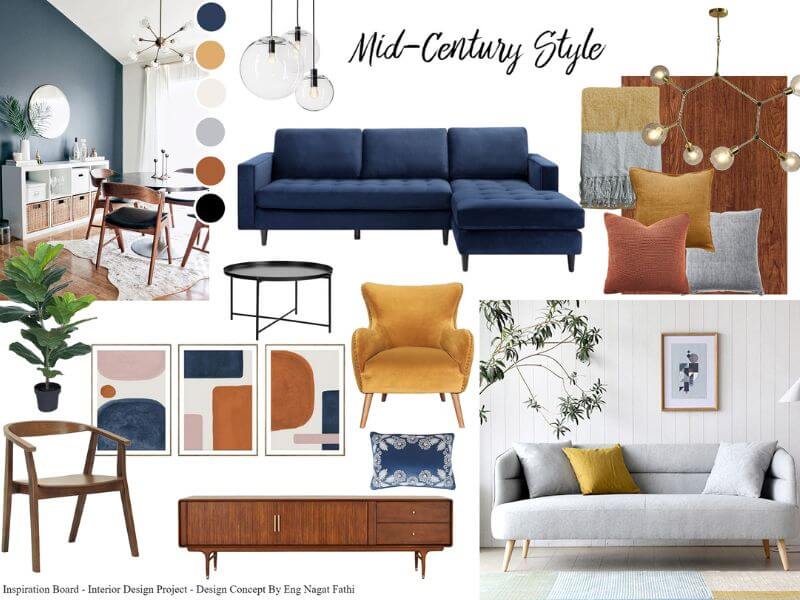 Доска настроения (в стиле середины века) Нагат Фатхи On Behance