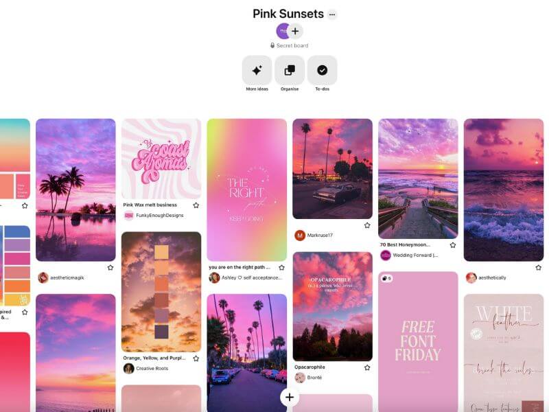 Мудборд, сделанный на доске Pinterest