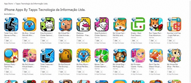 Schermata dei giochi Tapp