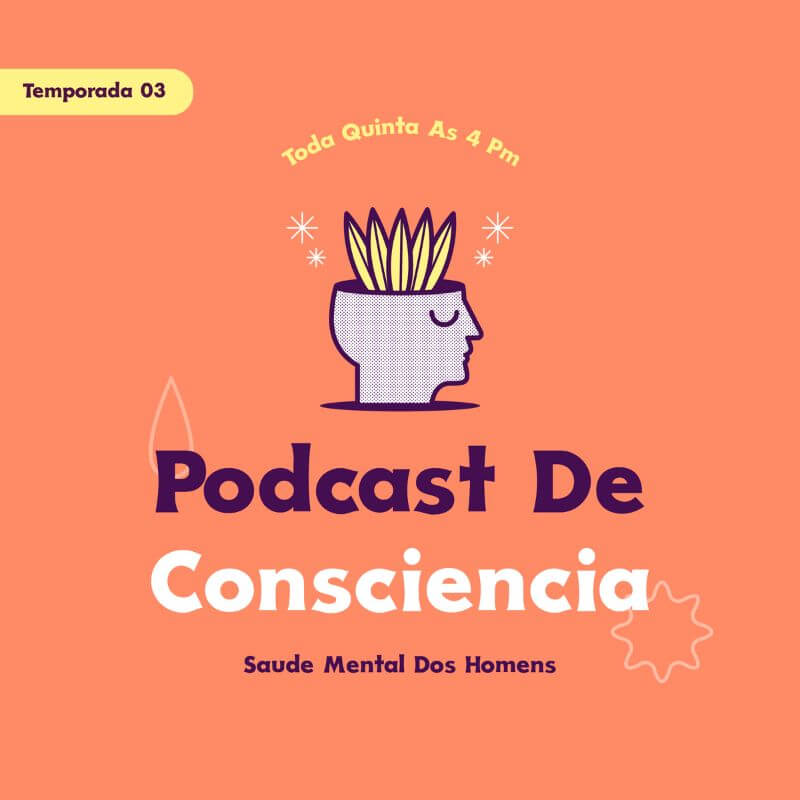 男性のメンタルヘルスをテーマにした番組のポッドキャストカバーデザインテンプレート