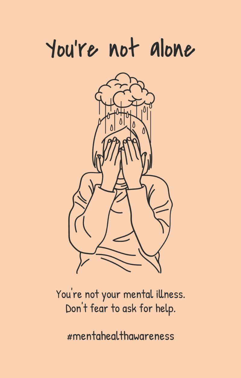 メンタルヘルス啓発月間のイラスト付きInstagramストーリーメーカー