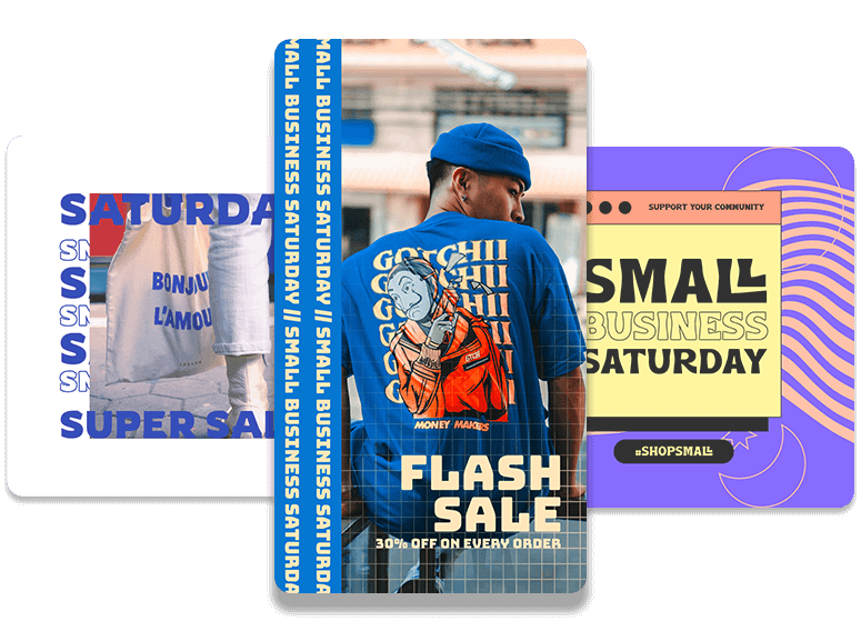 Объявление о субботней распродаже для малого бизнеса