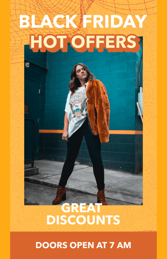 Шаблон флаера для горячего предложения осенней распродажи в Черную пятницу