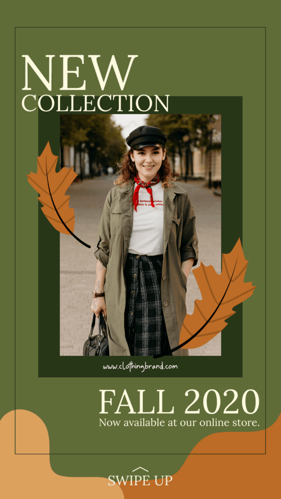 Шаблон истории Instagram для осенней распродажи и коллекции