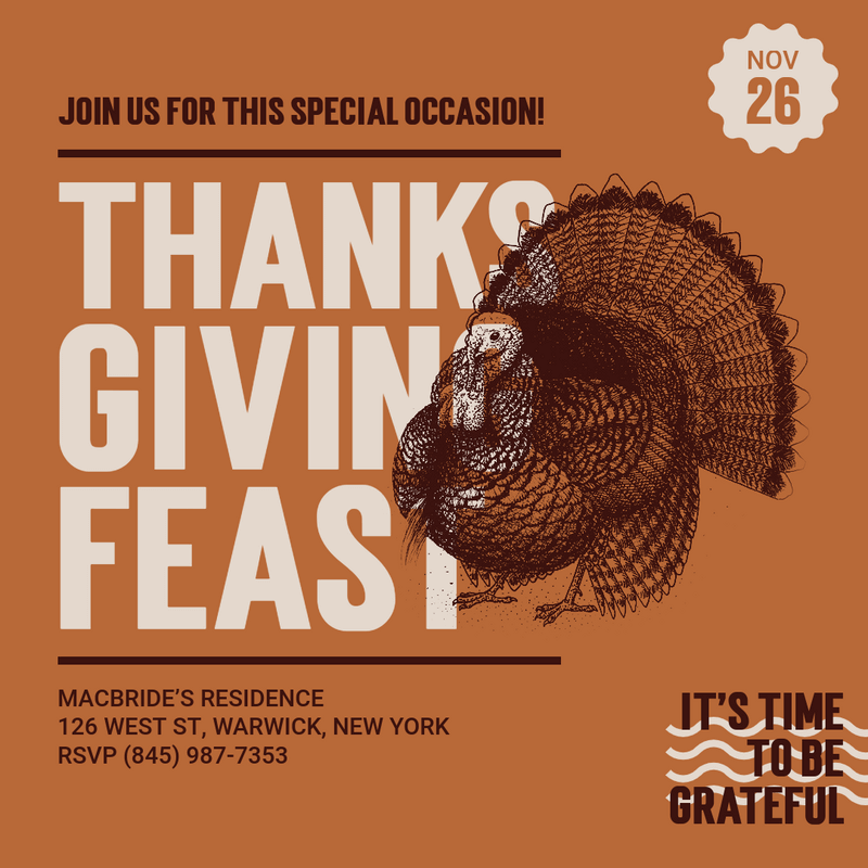 Gerador de postagens do Instagram para uma festa de ação de graças