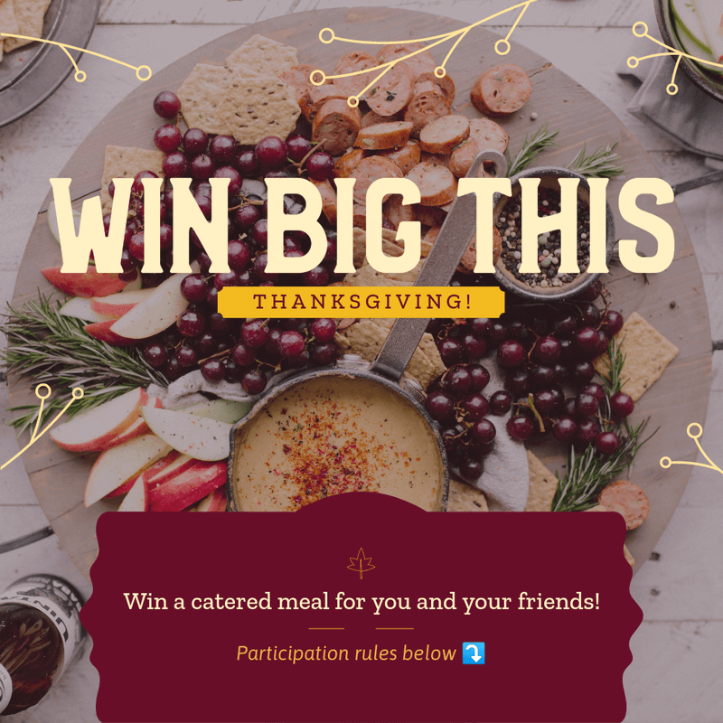 Instagram Post Maker para um serviço de catering para o jantar de Ação de Graças