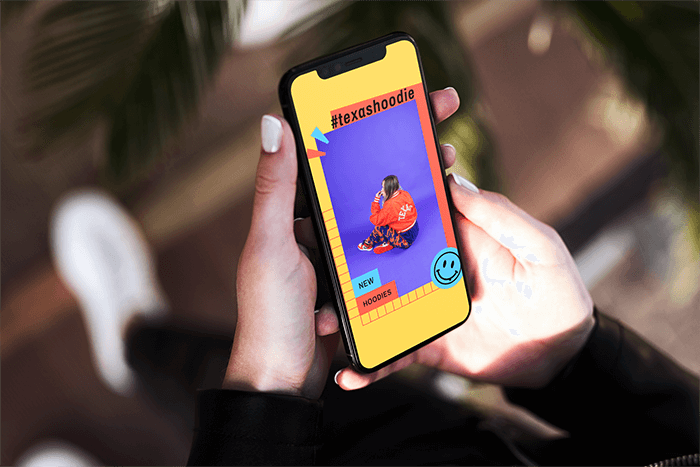 Iphone 11 Pro Mockup ที่มีผู้หญิงถือโทรศัพท์ของเธอ