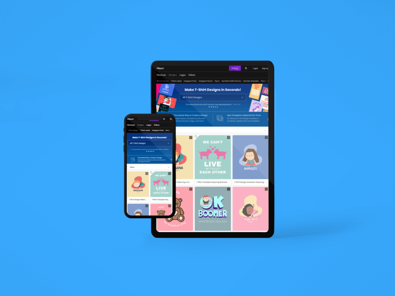 スタジオでの iPad Pro と Iphone 11 Pro のモックアップ