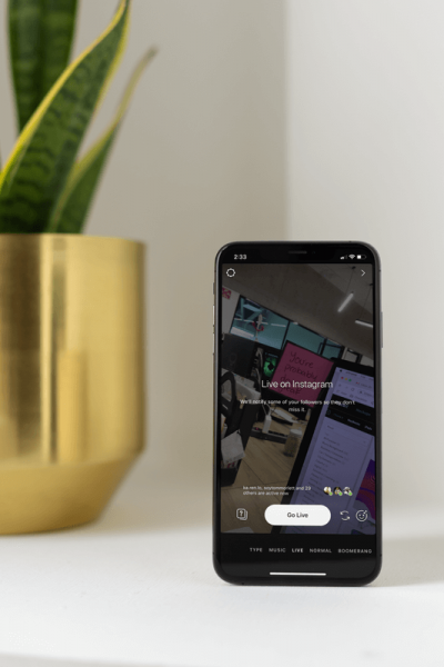 Iphone Xs Mockup Featuring Instagram Live Image