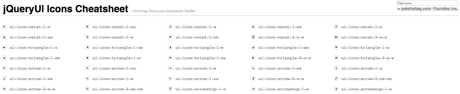 JQueryUI Simgeleri Hile Sayfası