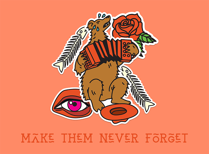 Generatore di design divertente maglietta con un'illustrazione Kawaii di un orso