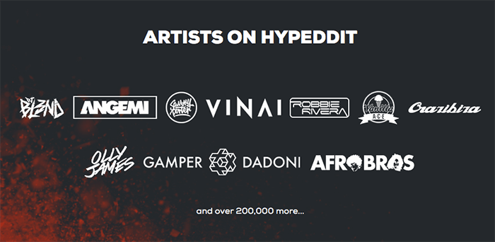 Artistes sur les plateformes Hyppedit-Music