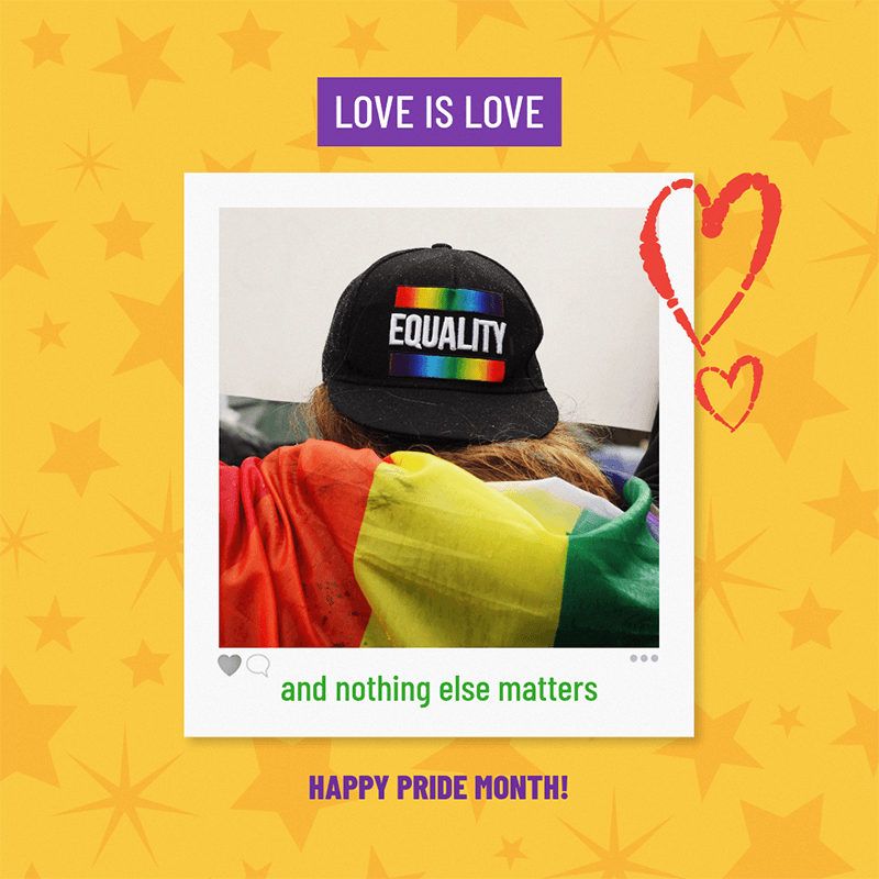 Modèle de publication Instagram pour le mois de la fierté avec un arrière-plan étoilé