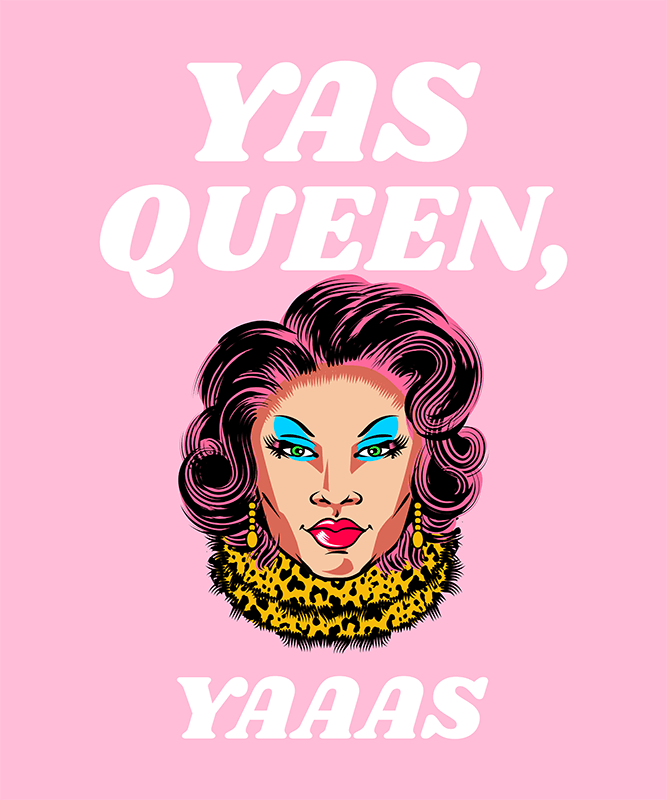 Créateur de conception de t-shirts avec des illustrations de Drag Queen