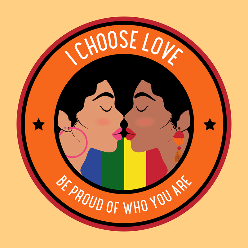 Modèle de conception d'autocollant avec une citation Lgbtq