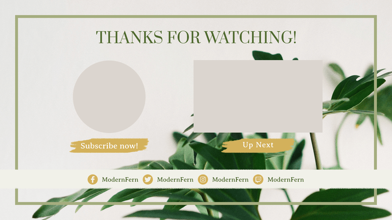 Youtube End Card Maker z eleganckim artystycznym stylem