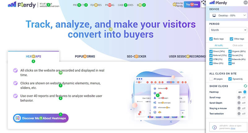Clics sur la carte thermique