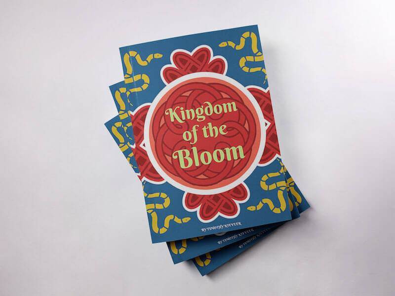 เครื่องทำปกหนังสือ - กราฟิกกึ่งกลางพร้อมข้อความด้านบน